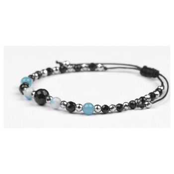 Bransoletka celebrytka czarny TURMALIN JADEIT HEMATYT ochrona i odwaga